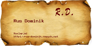 Rus Dominik névjegykártya